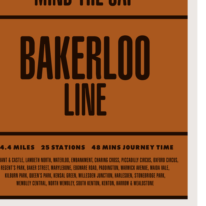 London Underground Bakerloo Line print