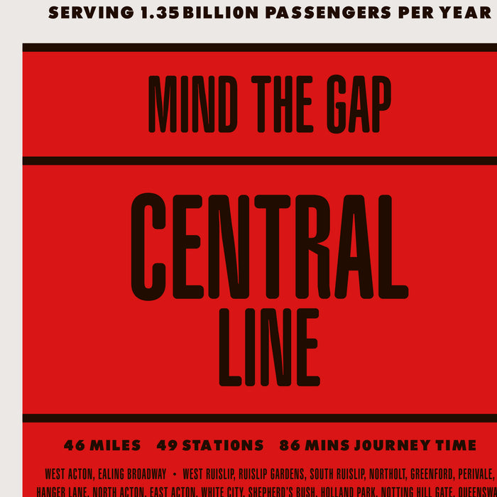 London Underground Central Line print