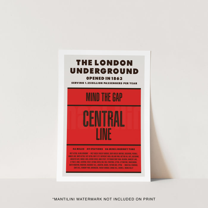 London Underground Central Line print