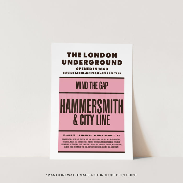 Hammersmith & City Line tube print