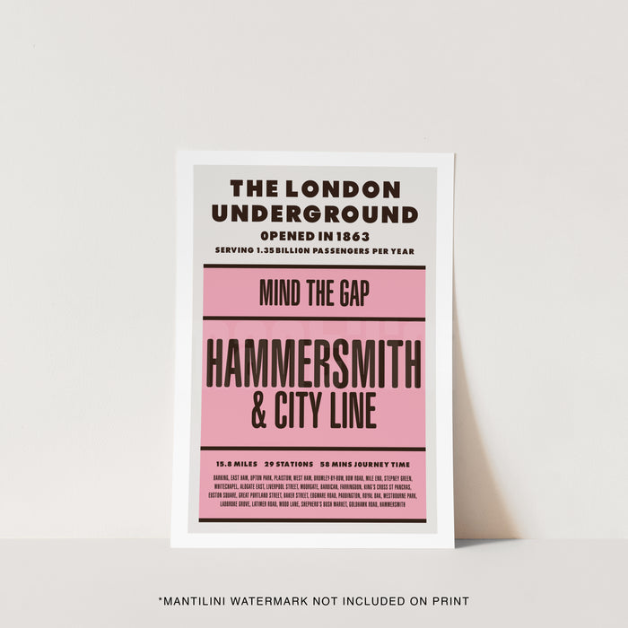 London Underground Hammersmith & City Line print