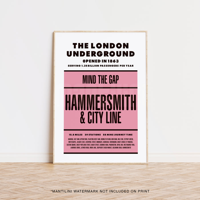 Hammersmith & City Line tube print