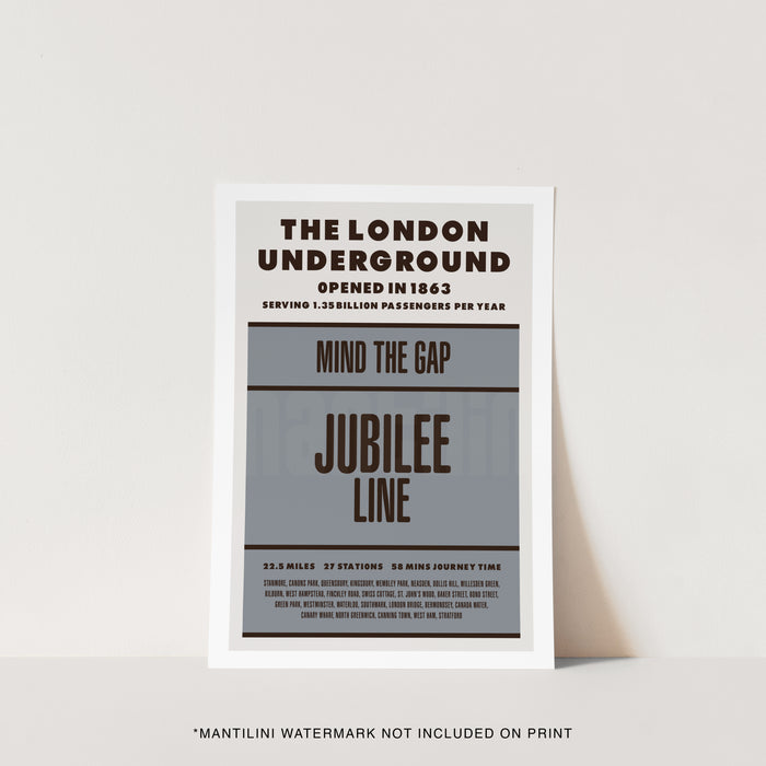 London Underground Jubilee Line print
