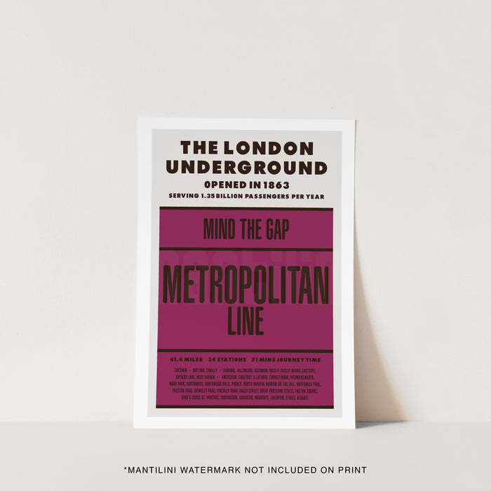London Underground Metropolitan Line print