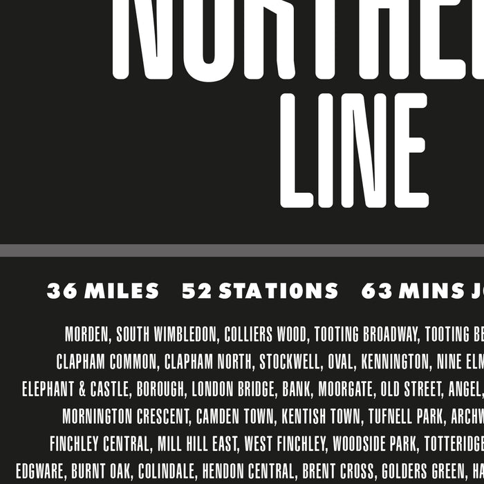 The Northern Line Tube print