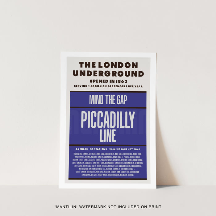 London Underground Piccadilly Line print