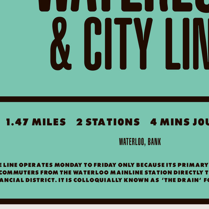 London Underground Waterloo & City Line print